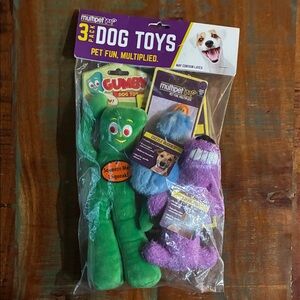 Multipet Assorted 3 Pack Dog Toys Gumby Duckworth & Lufa Dog